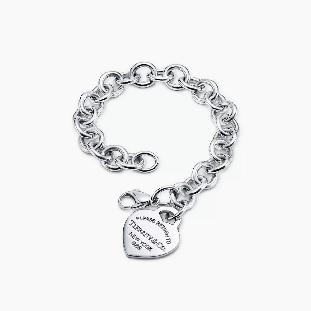 Tiffany & Co Heart Tag Charm Bracelet Silver